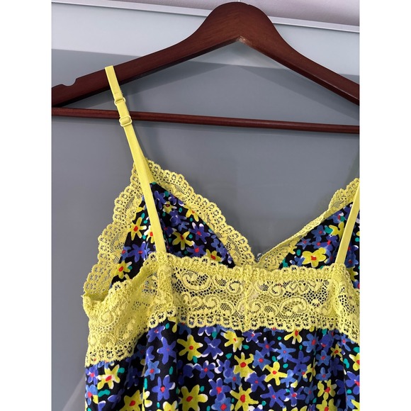 Cosabella Italy Floral Lace Trim Babydoll Cotton Chemise Nightgown Slip 70 Small - Picture 5 of 7